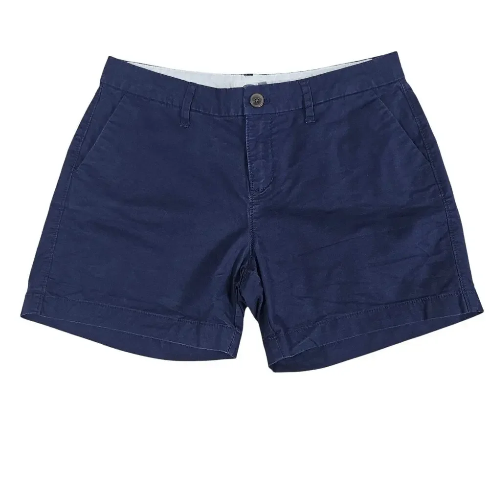 Old Navy Everyday Short Women 2 Navy Blue Stretch Cotton Casual Chino Minimalist